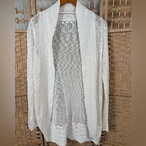 Roxy Cream Open-Front Lightweight Knit Cardigan Medium